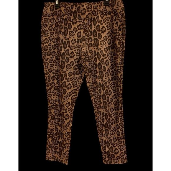 Charlie Paige Womens Animal Print Pants Size L/G Pockets - Picture 7 of 16